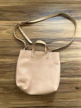 Madewell Pebble Leather Crossbody Tote - Blush